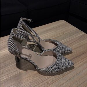 Plaid Ankle Strap Heels